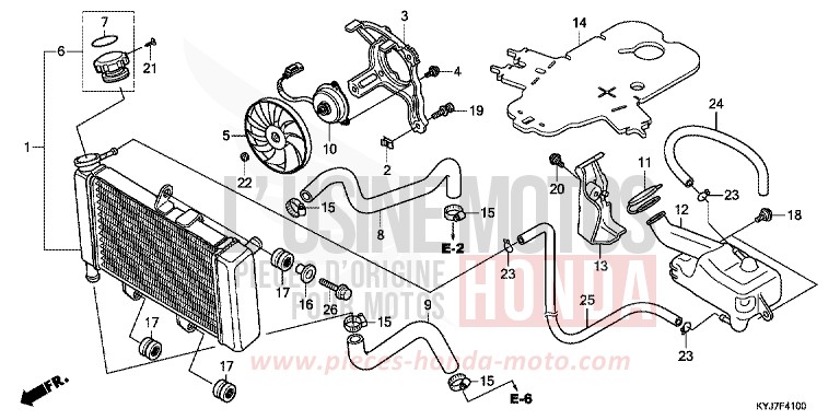 KUEHLER von CBR250R ABS NITRIC ORANGE (YR271) von 2013